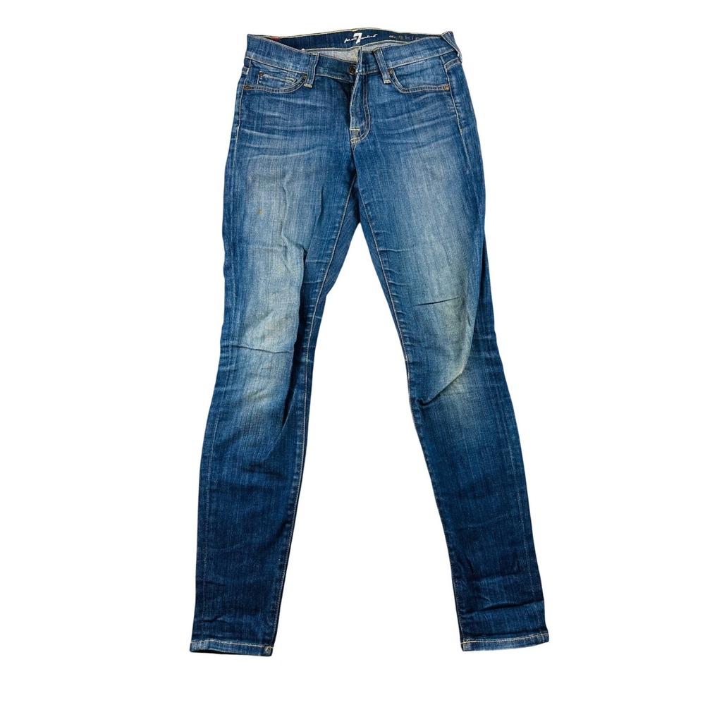 7 For All Mankind Jeans Women 27 Blue The Skinny Stretch Denim USA Made Western‎